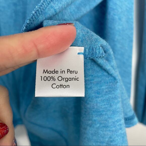 Indigenous | Light Blue Cardigan Wrap 100% Organic Cotton Sweater Top - Picture 5 of 7